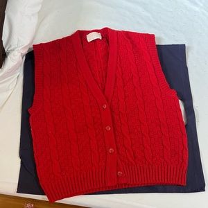 Vintage Pendleton red sweater vest buttons